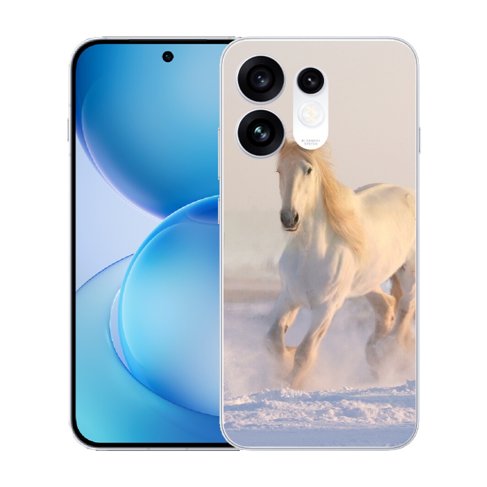 Gélový kryt mmCase na Oppo Reno 16 5G - kôň v snehu