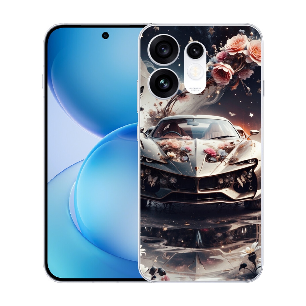 Gélový kryt mmCase na Oppo Reno 16 5G - kvetinový športový automobil