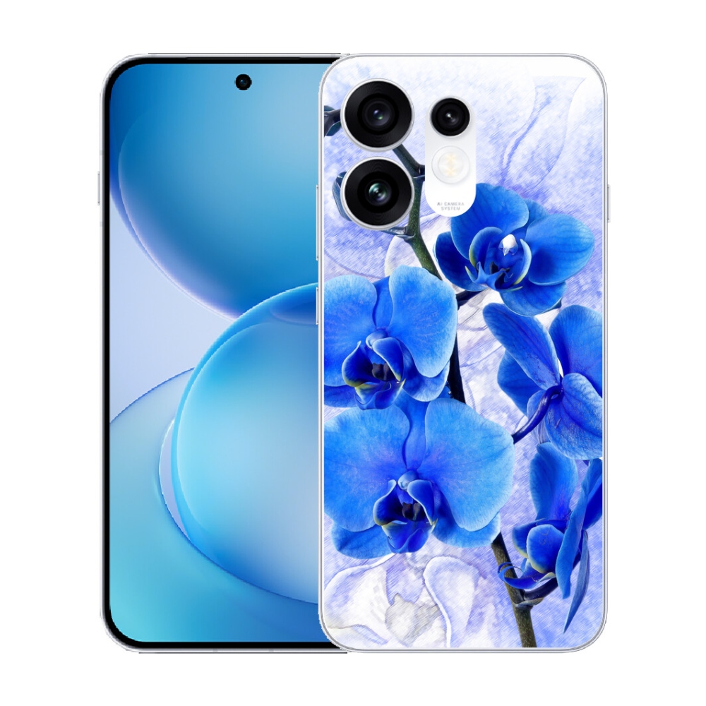 Gélový kryt mmCase na Oppo Reno 16 5G - modré kvety