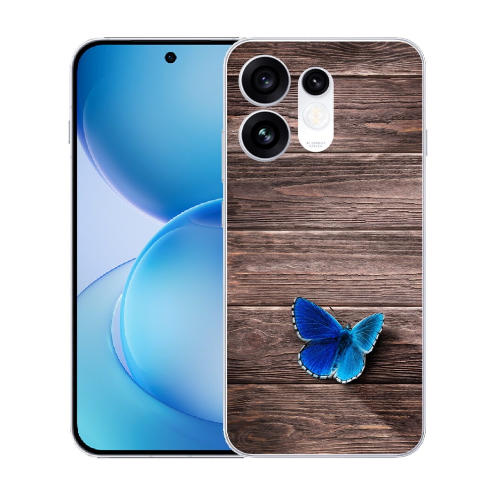 Gélový kryt mmCase na Oppo Reno 16 5G - modrý motýľ 1
