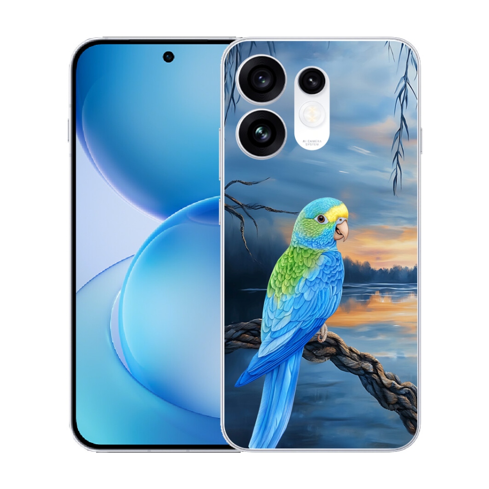 Gélový kryt mmCase na Oppo Reno 16 5G - modrý papagáj