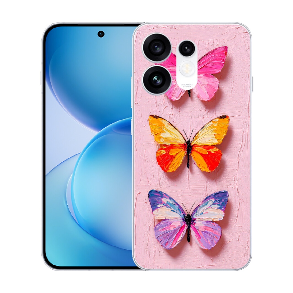 Gélový kryt mmCase na Oppo Reno 16 5G - motýlia trojica