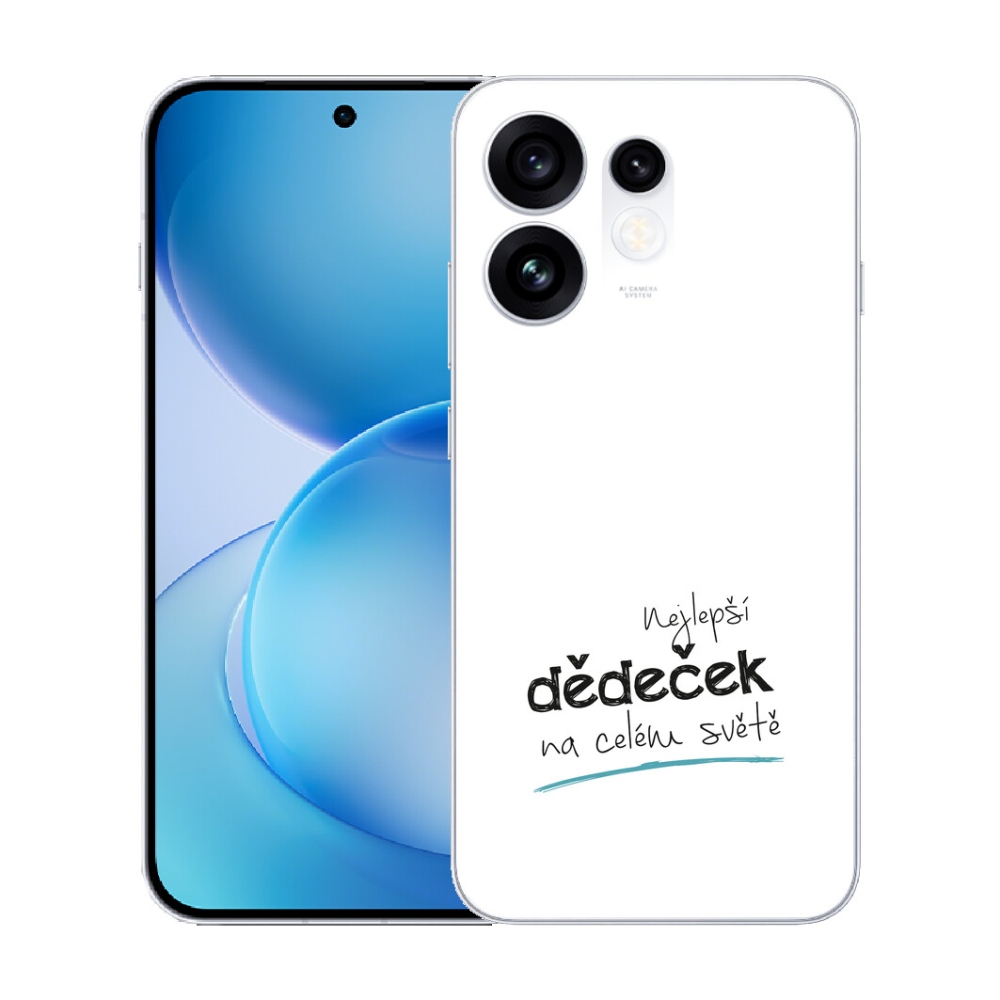 Gélový kryt mmCase na Oppo Reno 16 5G - najlepší dedko 3 biele pozadie