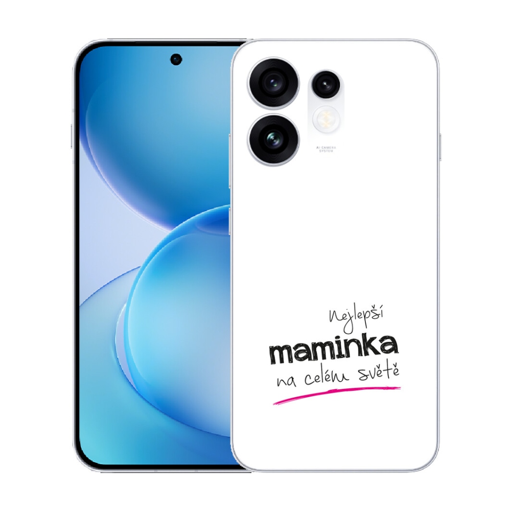 Gélový kryt mmCase na Oppo Reno 16 5G - najlepšia mamička 4 biele pozadie