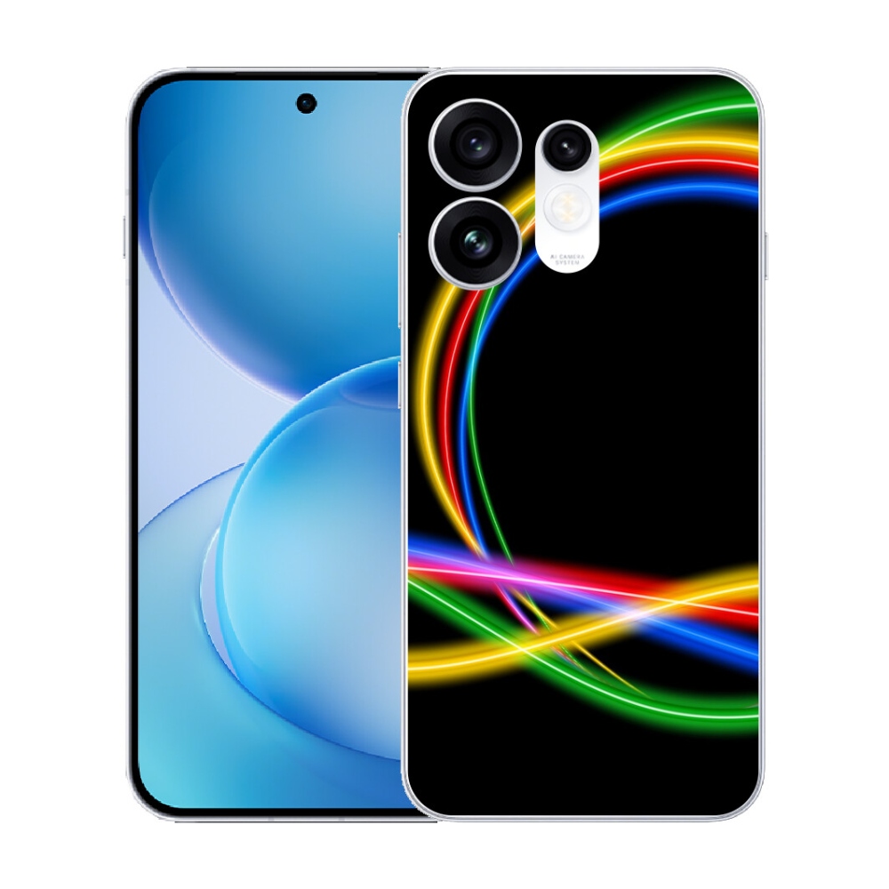 Gélový kryt mmCase na Oppo Reno 16 5G - neónové kruhy