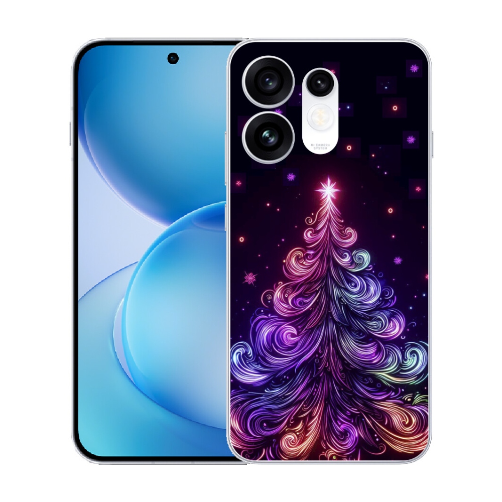 Gélový kryt mmCase na Oppo Reno 16 5G - neónový vianočný stromček 1