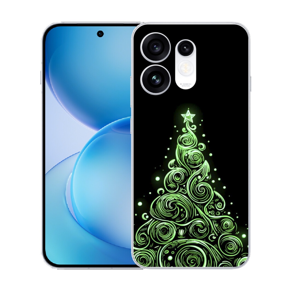 Gélový kryt mmCase na Oppo Reno 16 5G - neónový vianočný stromček 3