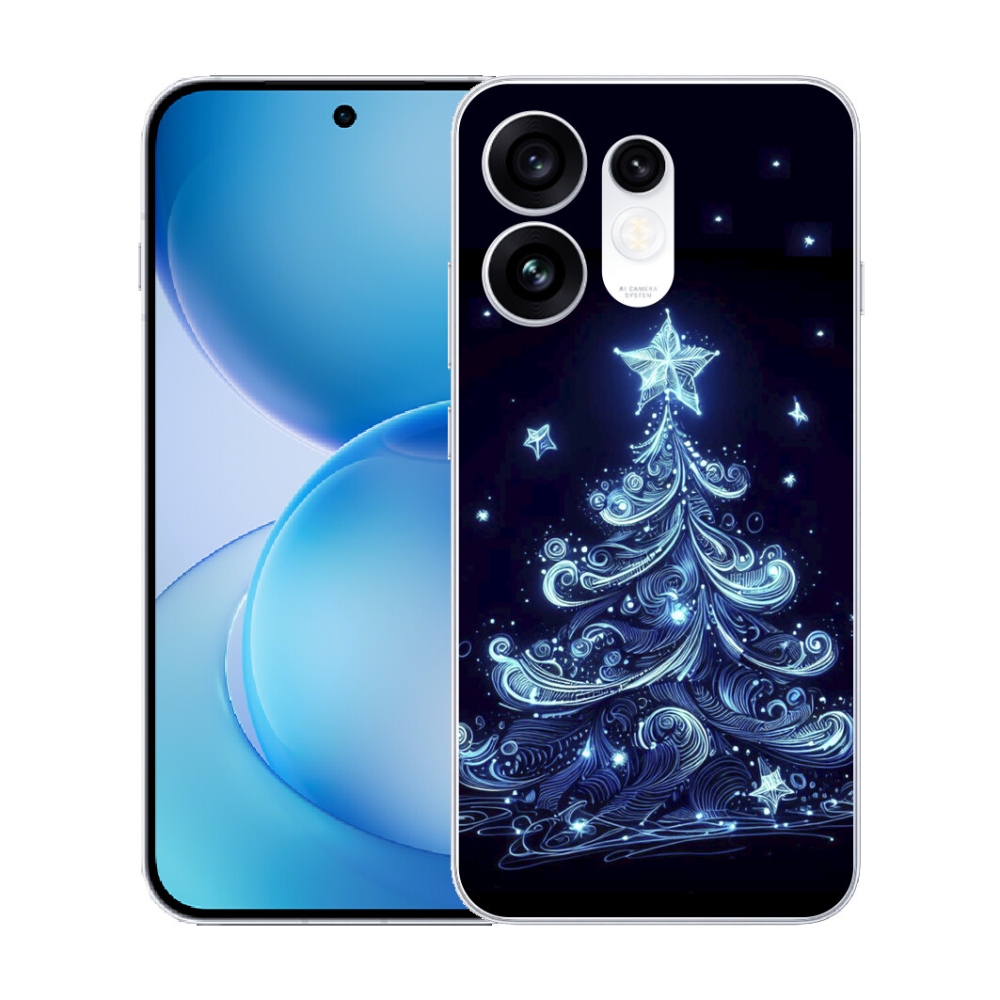 Gélový kryt mmCase na Oppo Reno 16 5G - neónový vianočný stromček 4