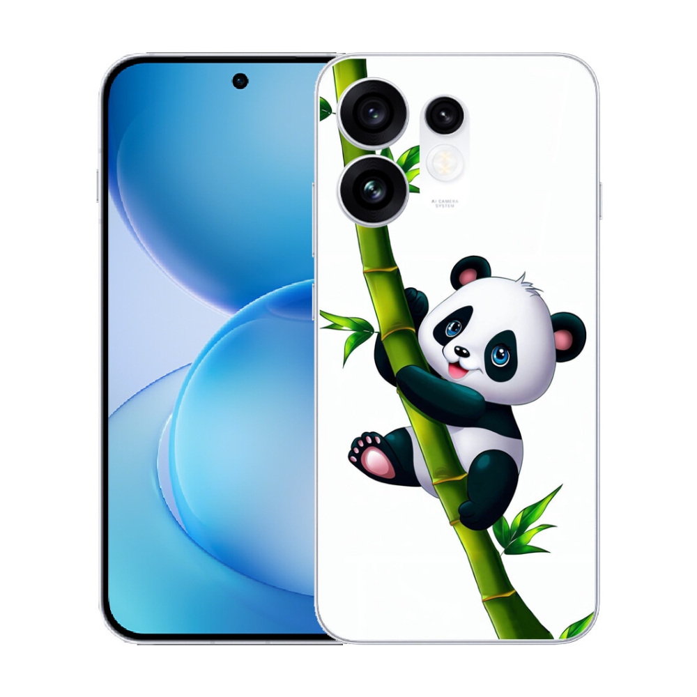 Gélový kryt mmCase na Oppo Reno 16 5G - panda na bambuse