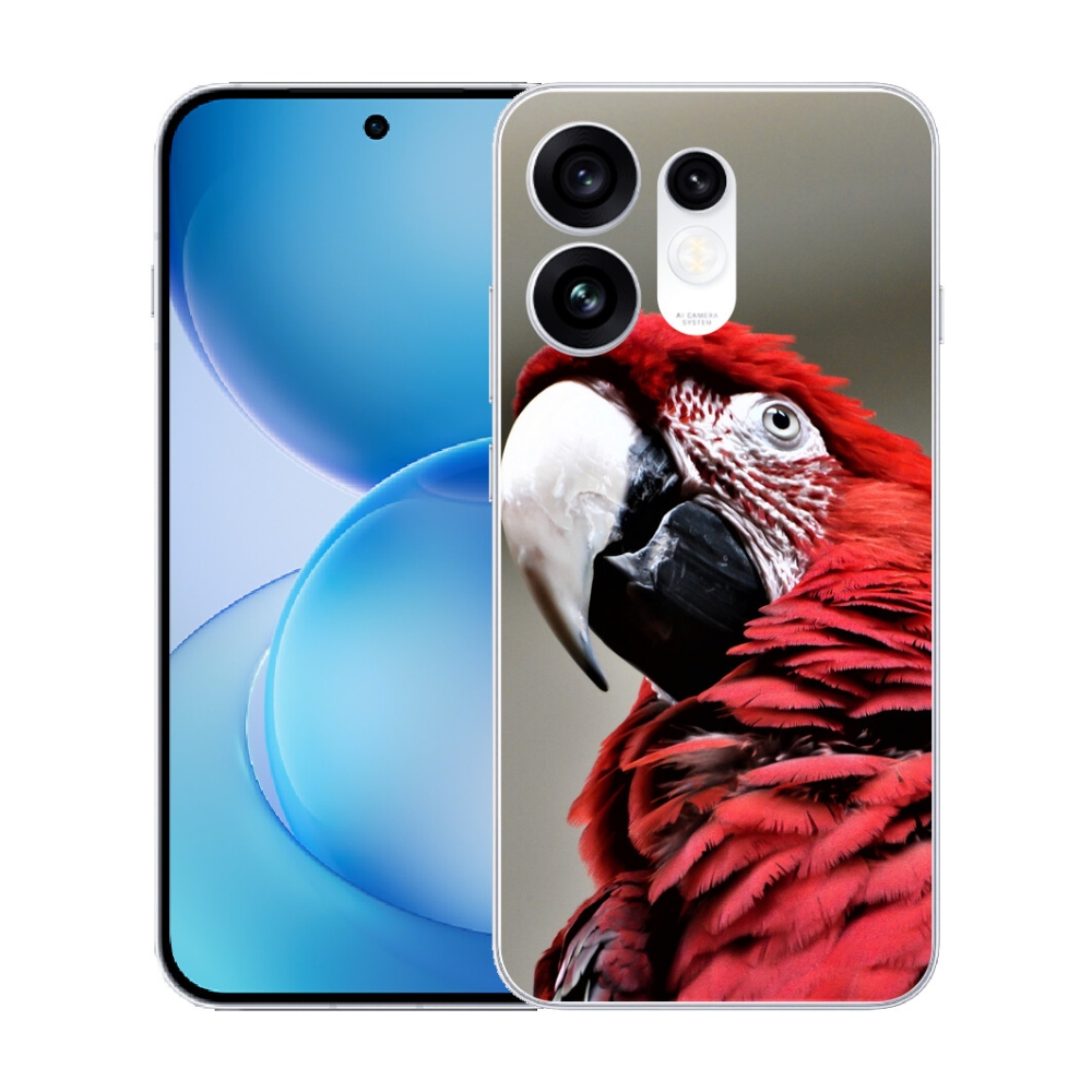 Gélový kryt mmCase na Oppo Reno 16 5G - papagáj ara červený