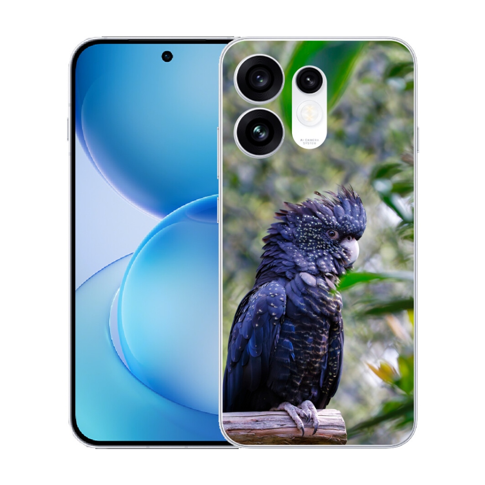 Gélový kryt mmCase na Oppo Reno 16 5G - papagáj kakadu čierny