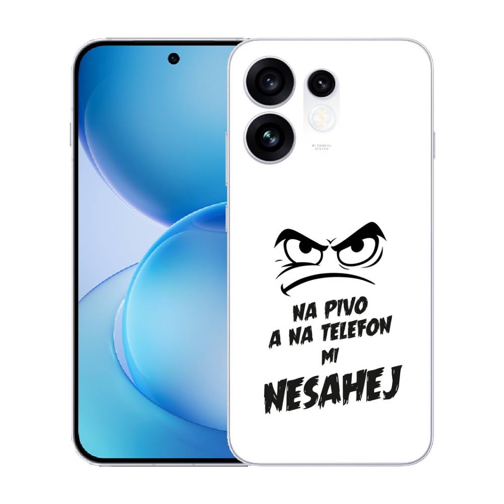 Gélový kryt mmCase na Oppo Reno 16 5G - pivný motív 2 biele pozadie