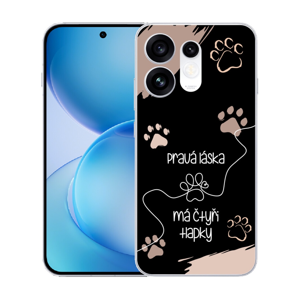 Gélový kryt mmCase na Oppo Reno 16 5G - psí motív 1 čierne pozadie
