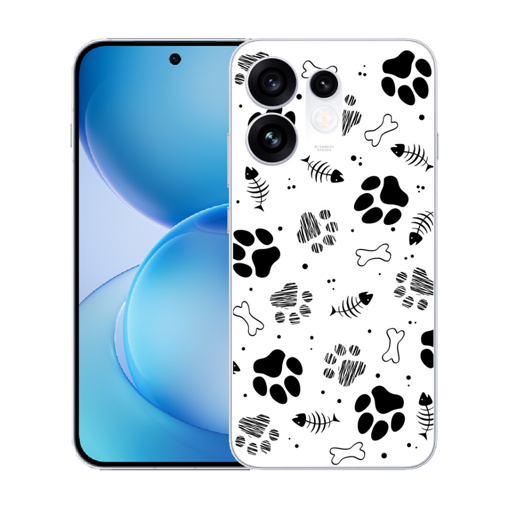Gélový kryt mmCase na Oppo Reno 16 5G - psie labky 1