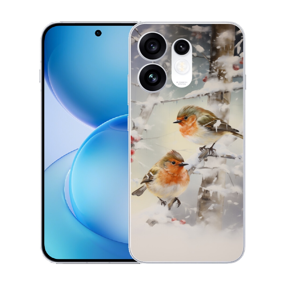 Gélový kryt mmCase na Oppo Reno 16 5G - vtáčiky v zime