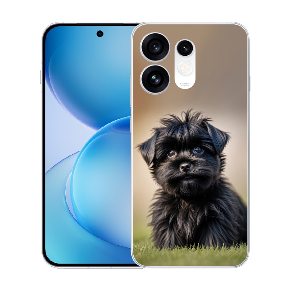 Gélový kryt mmCase na Oppo Reno 16 5G - roztomilý čierny psík