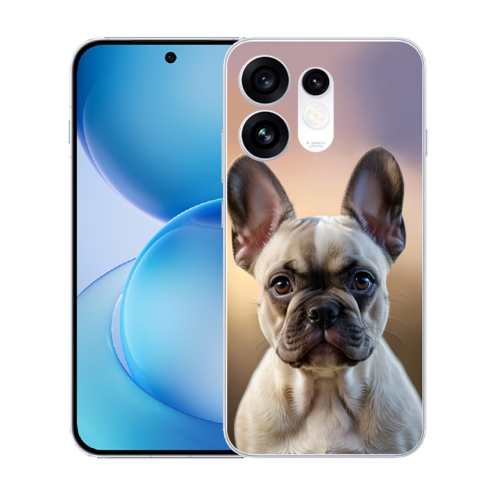 Gélový kryt mmCase na Oppo Reno 16 5G - roztomilý francúzsky buldoček