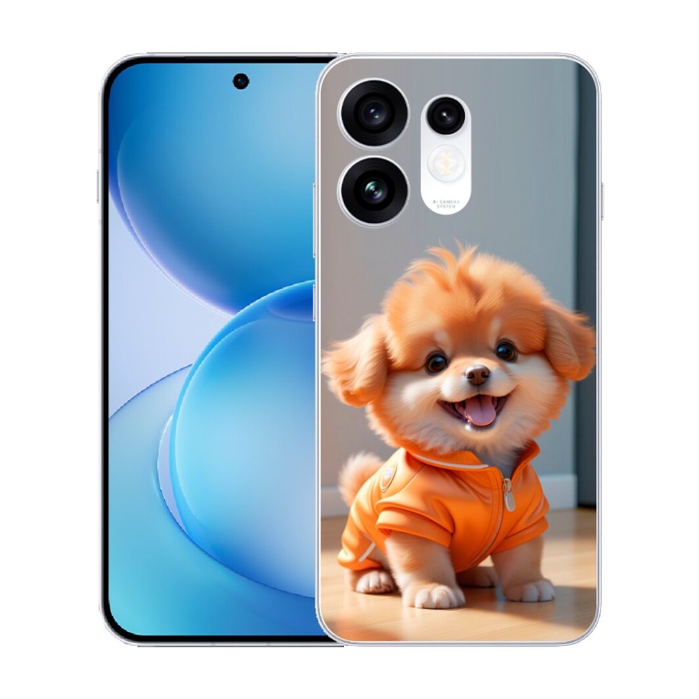 Gélový kryt mmCase na Oppo Reno 16 5G - roztomilý pomeranian v mikine
