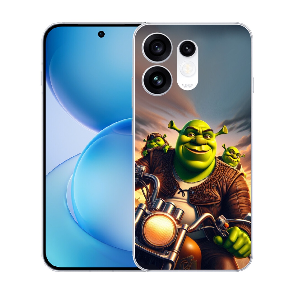 Gélový kryt mmCase na Oppo Reno 16 5G - shrek na motorke