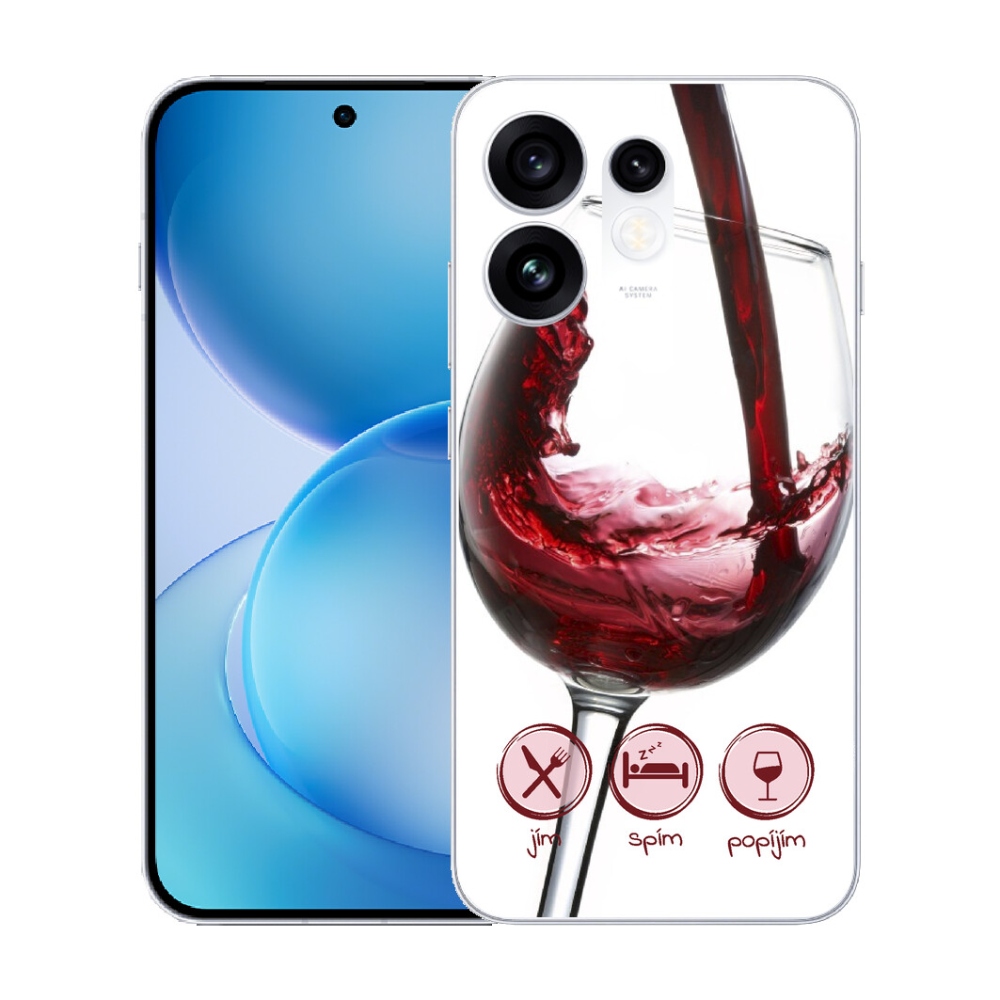 Gélový kryt mmCase na Oppo Reno 16 5G - pohár vína červené