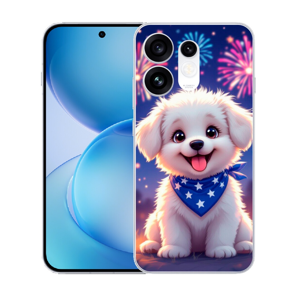 Gélový kryt mmCase na Oppo Reno 16 5G - slávnostné šteňa