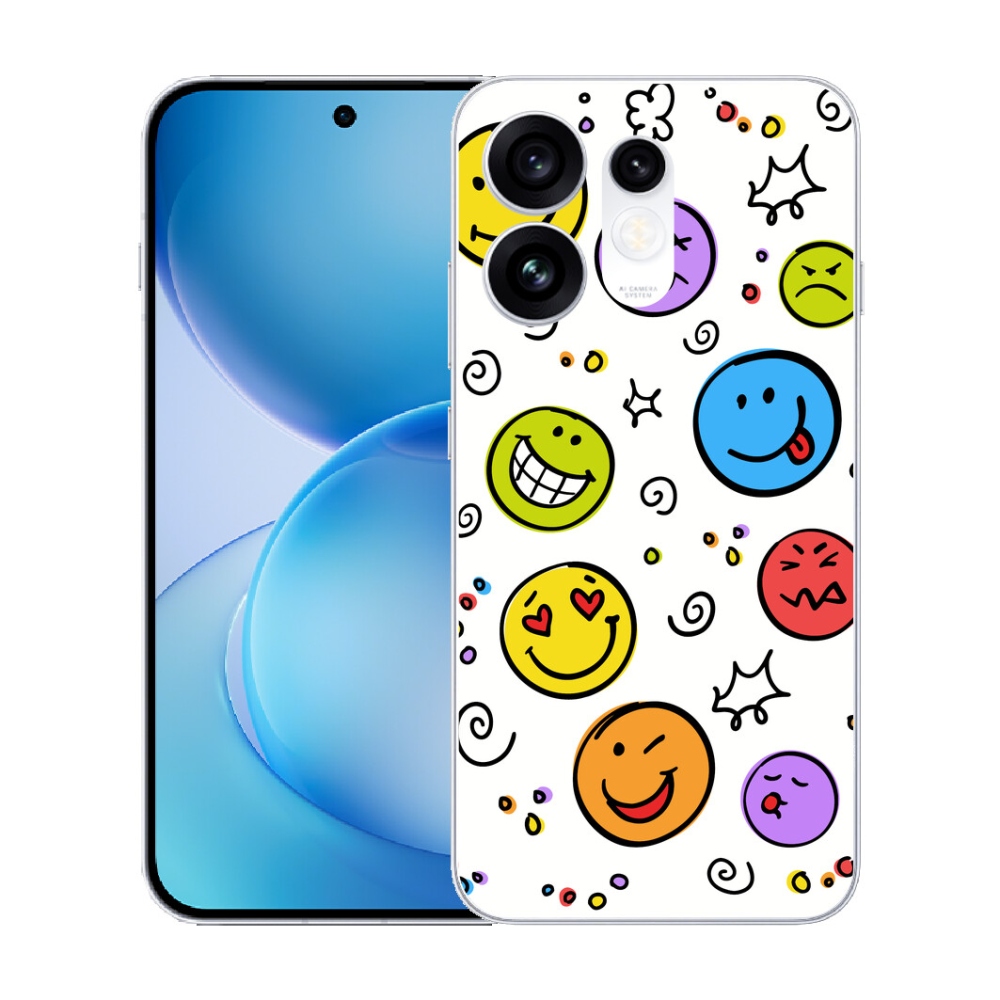Gélový kryt mmCase na Oppo Reno 16 5G - smajlíci