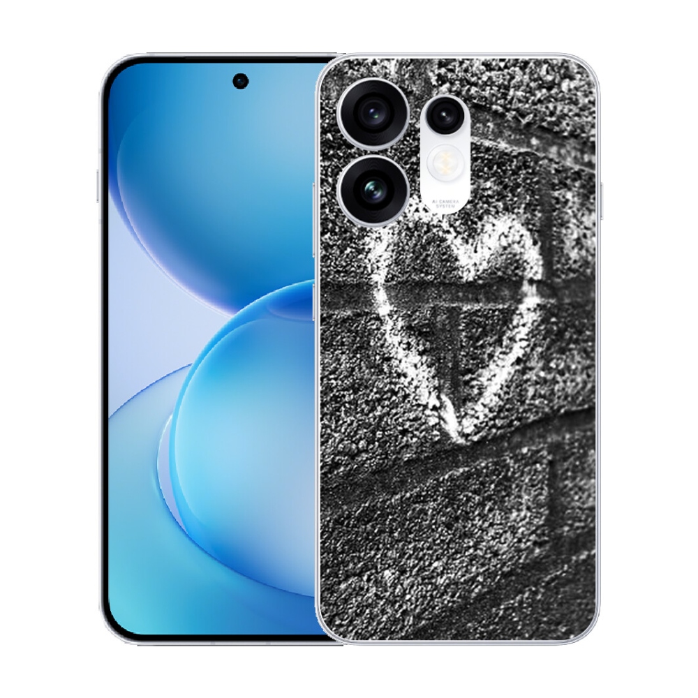 Gélový kryt mmCase na Oppo Reno 16 5G - srdce na stene