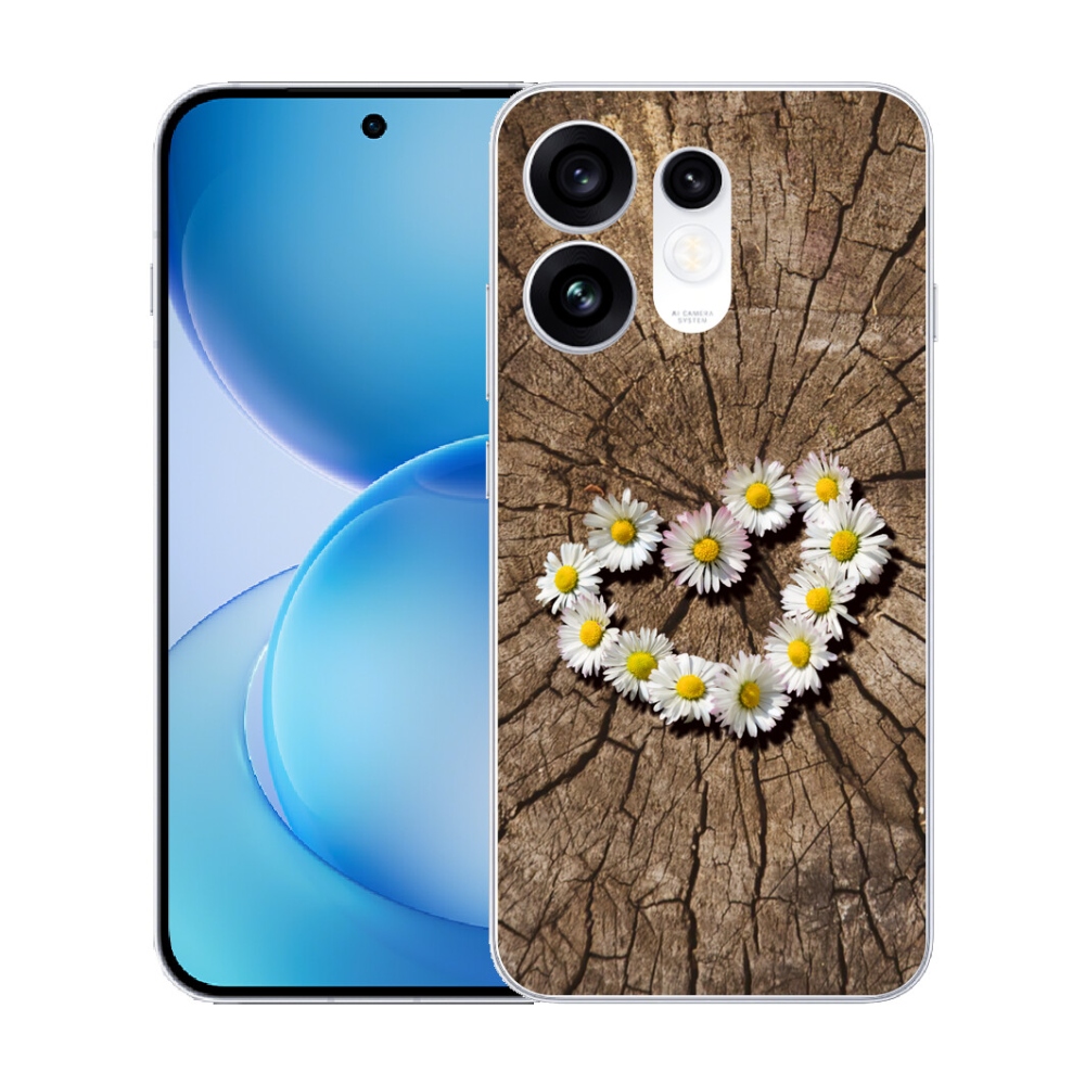 Gélový kryt mmCase na Oppo Reno 16 5G - srdce z margaréty