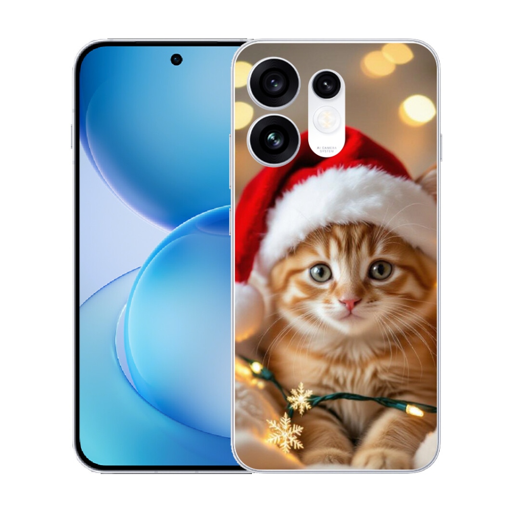 Gélový kryt mmCase na Oppo Reno 16 5G - vianočné mačiatko