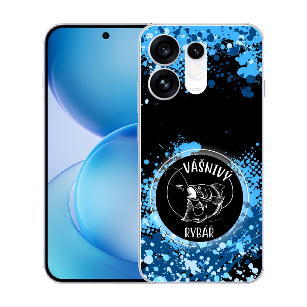 Gélový kryt mmCase na Oppo Reno 16 5G - vášnivý rybár čierne pozadie