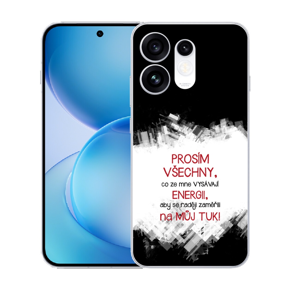 Gélový kryt mmCase na Oppo Reno 16 5G - vtipný text 1 červený