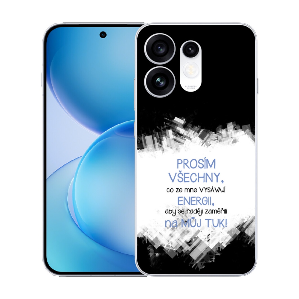 Gélový kryt mmCase na Oppo Reno 16 5G - vtipný text 1 modrý