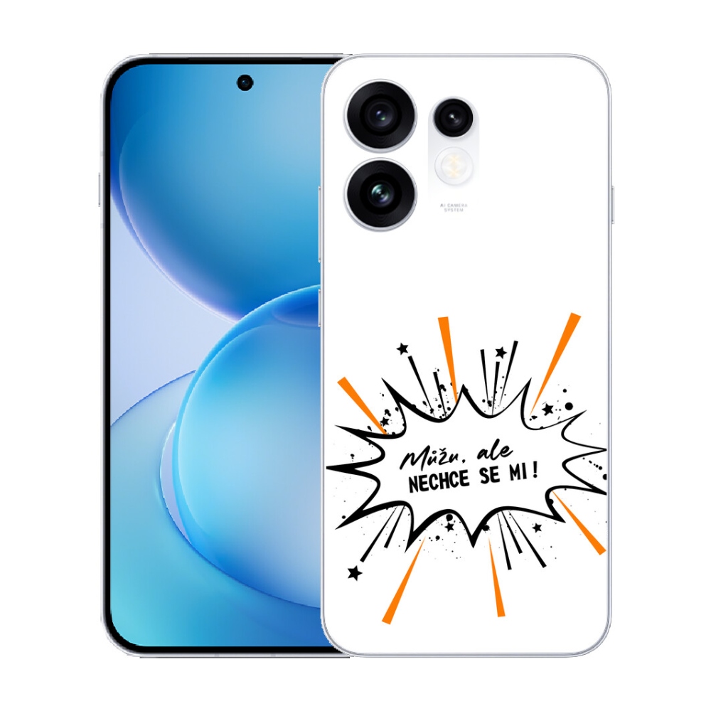 Gélový kryt mmCase na Oppo Reno 16 5G - vtipný text 11 biele pozadie
