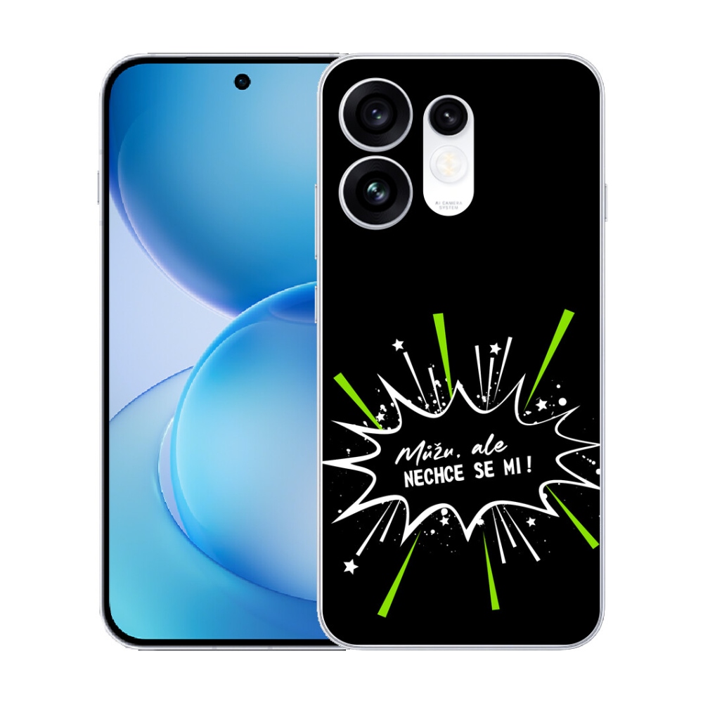 Gélový kryt mmCase na Oppo Reno 16 5G - vtipný text 11 čierne pozadie