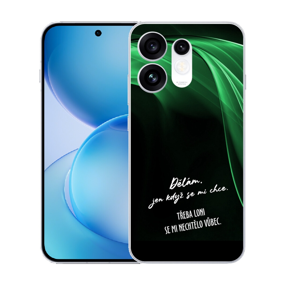 Gélový kryt mmCase na Oppo Reno 16 5G - vtipný text 12 čierne pozadie