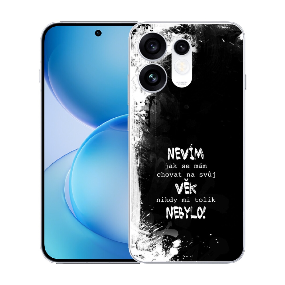 Gélový kryt mmCase na Oppo Reno 16 5G - vtipný text 14 čierne pozadie