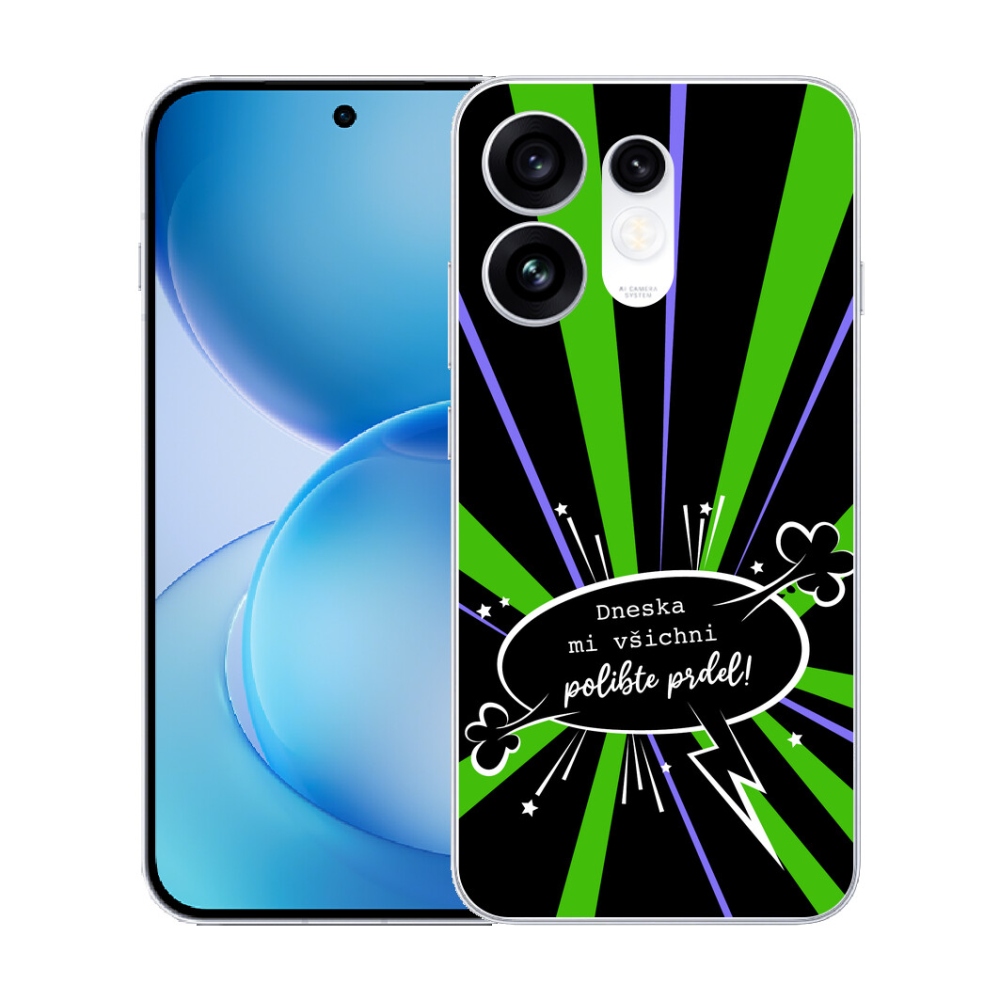 Gélový kryt mmCase na Oppo Reno 16 5G - vtipný text 15 čierne pozadie
