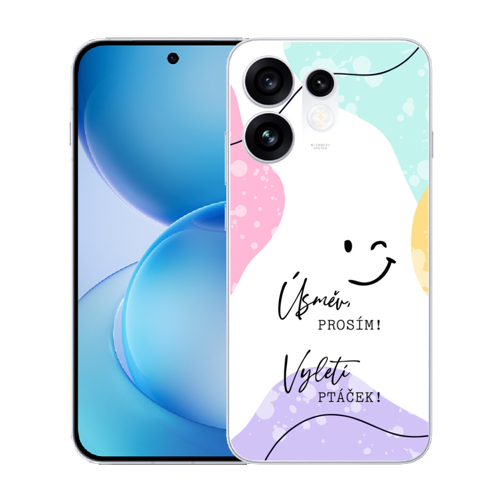 Gélový kryt mmCase na Oppo Reno 16 5G - vtipný text 4 biele pozadie