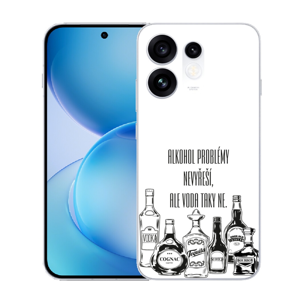 Gélový kryt mmCase na Oppo Reno 16 5G - vtipný text biele pozadie