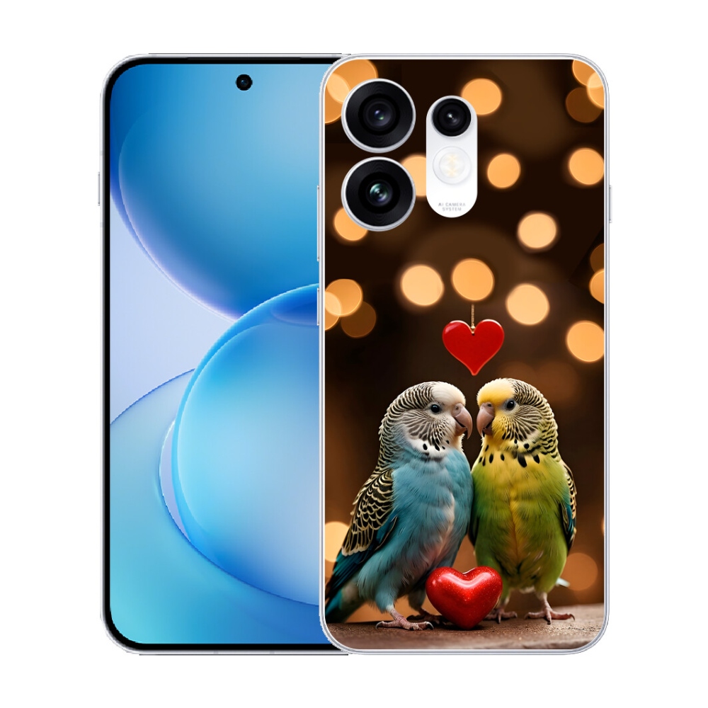 Gélový kryt mmCase na Oppo Reno 16 5G - zamilovaní papagáje