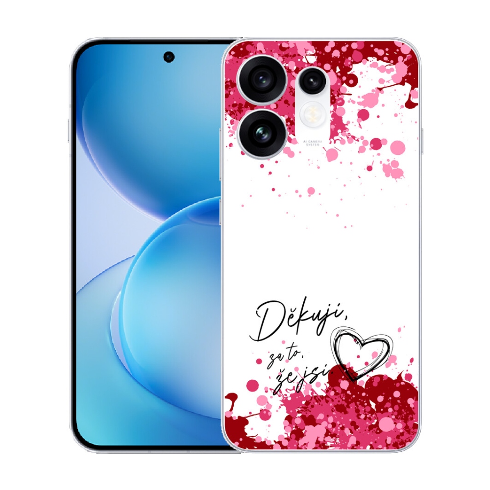 Gélový kryt mmCase na Oppo Reno 16 5G - zamilovaný text 2 biele pozadie