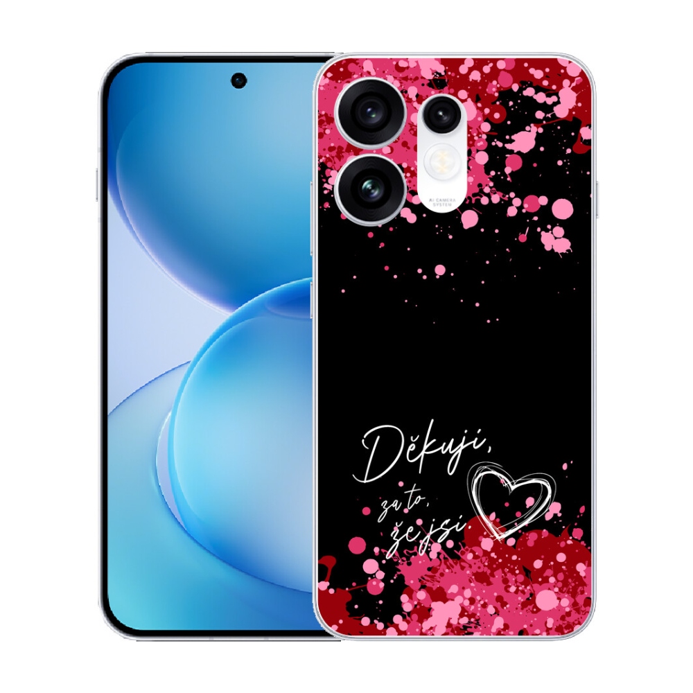 Gélový kryt mmCase na Oppo Reno 16 5G - zamilovaný text 2 čierne pozadie