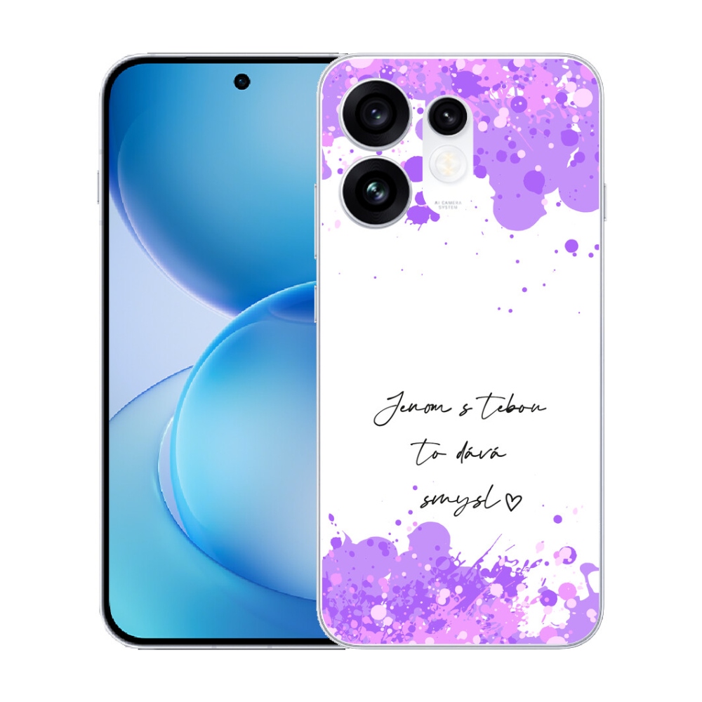 Gélový kryt mmCase na Oppo Reno 16 5G - zamilovaný text biele pozadie