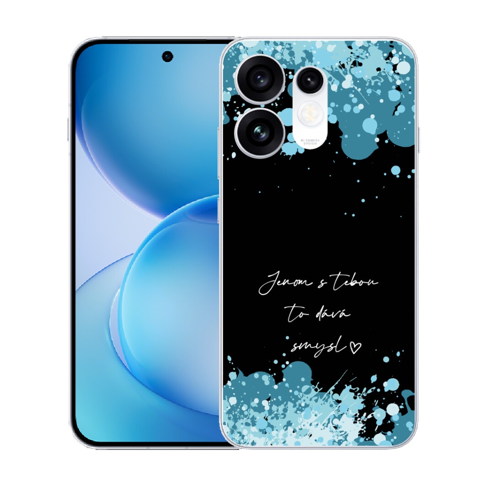 Gélový kryt mmCase na Oppo Reno 16 5G - zamilovaný text čierne pozadie