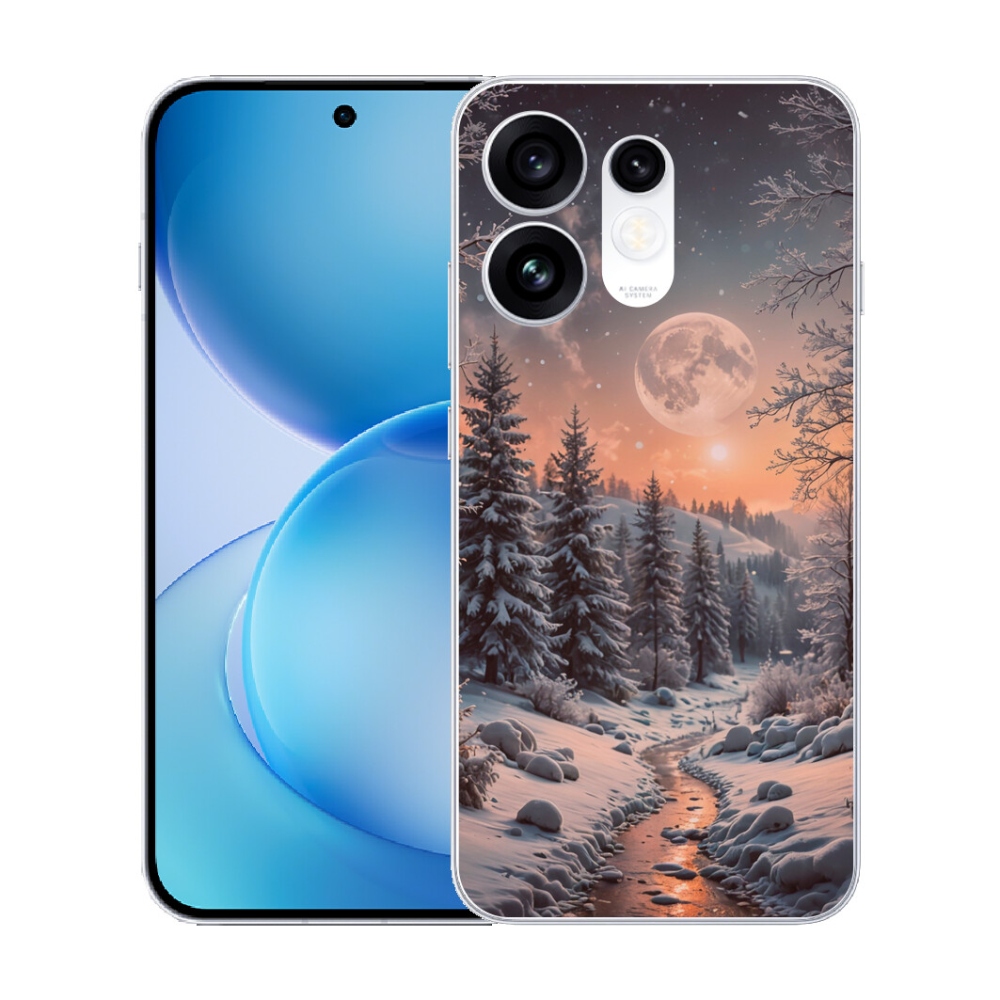 Gélový kryt mmCase na Oppo Reno 16 5G - zimná krajina 2