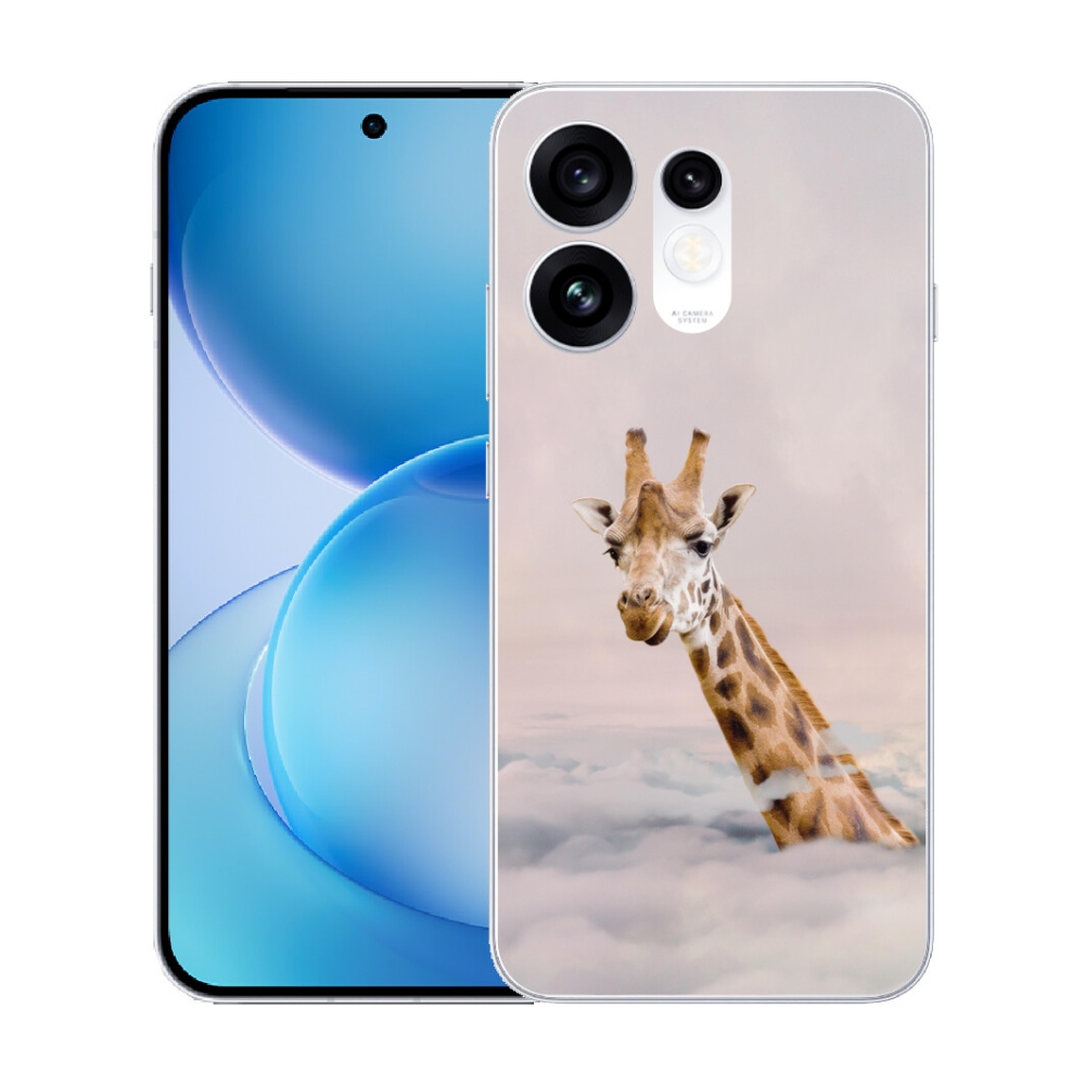Gélový kryt mmCase na Oppo Reno 16 5G - žirafa v oblakoch