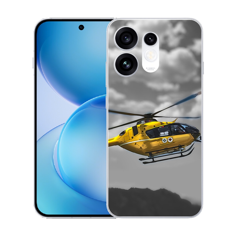 Gélový kryt mmCase na Oppo Reno 16 5G - žltá helikoptéra