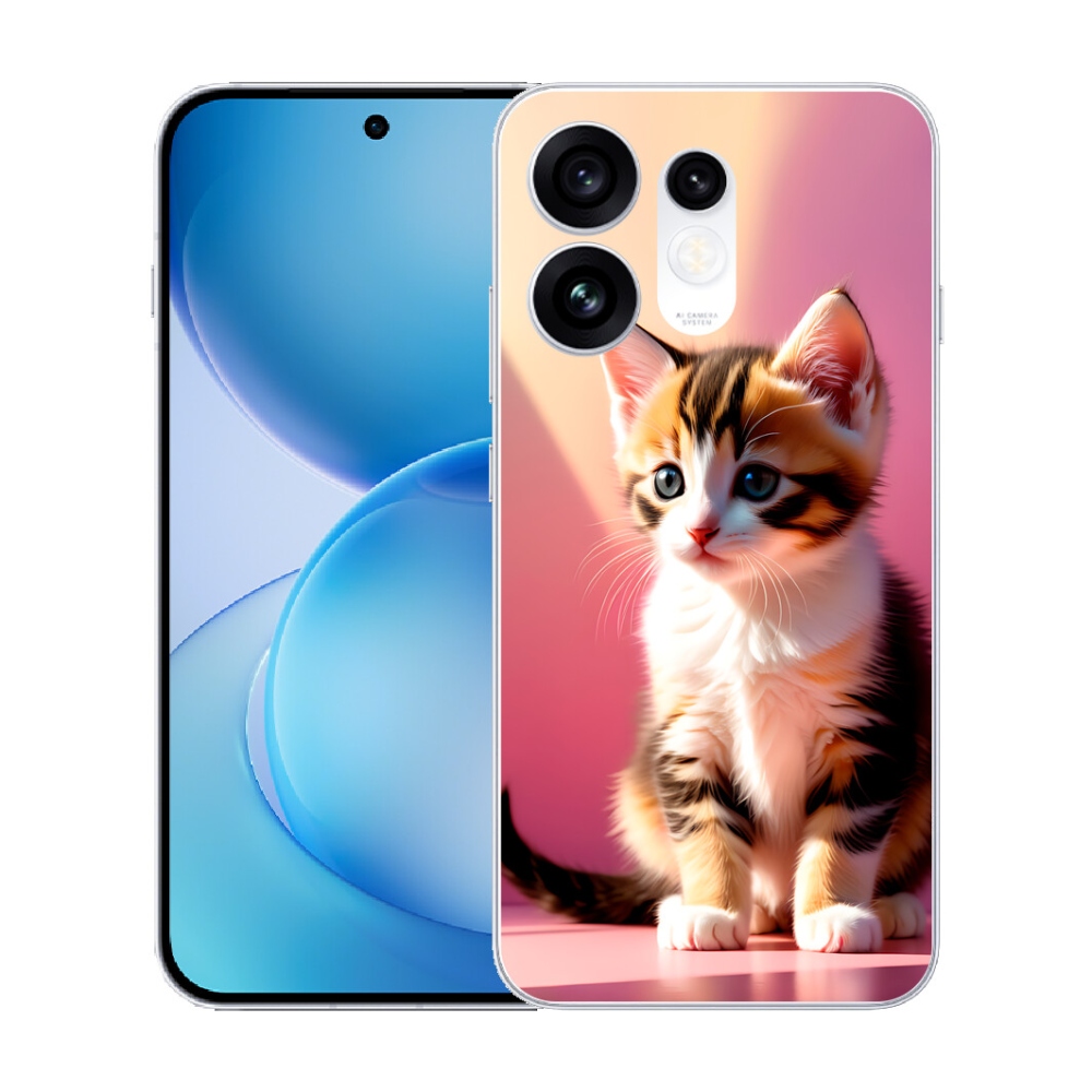 Gélový kryt mmCase na Oppo Reno 16 5G - zvedavé mačiatko 2
