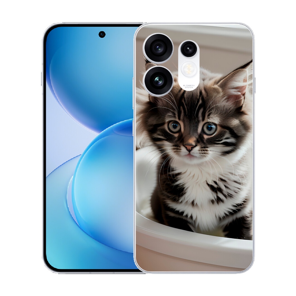 Gélový kryt mmCase na Oppo Reno 16 5G - zvedavé mačiatko