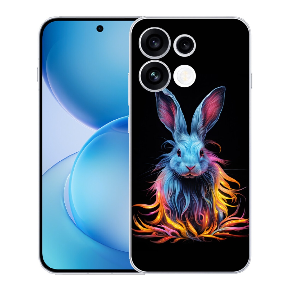 Gélový kryt mmCase na Oppo Reno 16 FS 5G - abstraktný zajac
